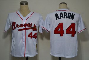 mlb jerseys atlanta braves #44 aaron m&n white