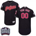 Cleveland Indians Navy World Series Mens Customized Flexbase Jersey