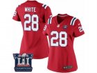 Womens Nike New England Patriots #28 James White Red Alternate Super Bowl LI Champions NFL Jersey