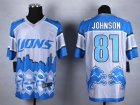 Nike Detroit Lions #81 Calvin Johnson blue Jerseys(Style Noble Fashion Elite)