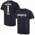 Mens New England Patriots Pro Line College Number 1 Dad T-Shirt Navy
