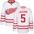 Mens Reebok Detroit Red Wings #5 Nicklas Lidstrom Authentic White 2017 Centennial Classic NHL Jersey