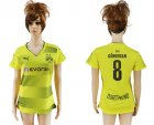 2017-18 Dortmund 8 GUNDOGAN Home Women Soccer Jersey