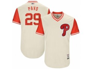 2017 Little League World Series Phillies #29 Cameron Rupp Pavo Tan Jersey