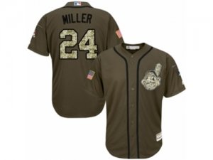 Youth Majestic Cleveland Indians #24 Andrew Miller Authentic Green Salute to Service MLB Jersey