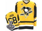 Mens CCM Pittsburgh Penguins #68 Jaromir Jagr Authentic Yellow Throwback 2017 Stanley Cup Final NHL Jersey