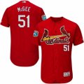 Mens Majestic St. Louis Cardinals #51 Willie McGee Red Flexbase Authentic Collection MLB Jersey