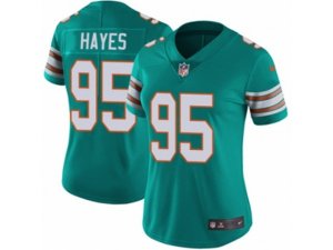 Women Nike Miami Dolphins #95 William Hayes Vapor Untouchable Limited Aqua Green Alternate NFL Jersey