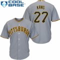 Women's Majestic Pittsburgh Pirates #27 Jung-ho Kang Authentic Grey Road Cool Base MLB Jersey
