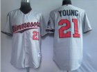 mlb jerseys minnesota twins #21 young grey[2011 minnesota]