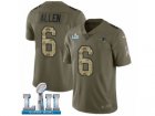 Men Nike New England Patriots #6 Ryan Allen Limited Olive Camo 2017 Salute to Service Super Bowl LII NFL Jersey