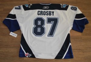 chl penguins rimouski oceanic #87 sidney crosby premier white way hockey