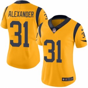 Women\'s Nike Los Angeles Rams #31 Mo Alexander Limited Gold Rush NFL Jersey