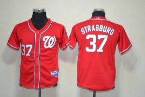 Youth Washington Nationals #37 Stephen Strasburg red Jerseys