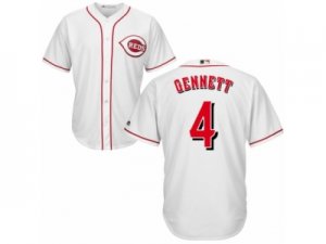 Youth Majestic Cincinnati Reds #4 Scooter Gennett Authentic White Home Cool Base MLB Jersey