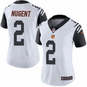 Women\'s Nike Cincinnati Bengals #2 Mike Nugent Limited White Rush NFL Jersey