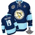 Mens Reebok Pittsburgh Penguins #19 Bryan Trottier Premier Navy Blue Third Vintage 2016 Stanley Cup Champions NHL Jersey