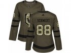 Women Adidas Vegas Golden Knights #88 Nate Schmidt Authentic Green Salute to Service NHL Jersey