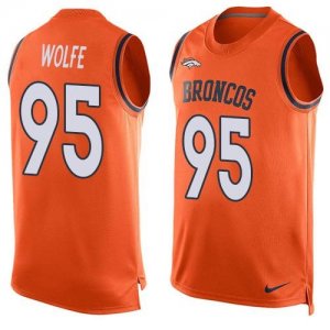 Nike Denver Broncos #95 Derek Wolfe Orange Team Color Men Stitched NFL Limited Tank Top Jersey