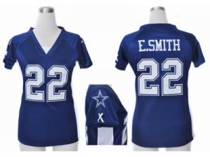 Nike Women Dallas cowboys #22 e.smitth blue jerseys[draft him ii top]