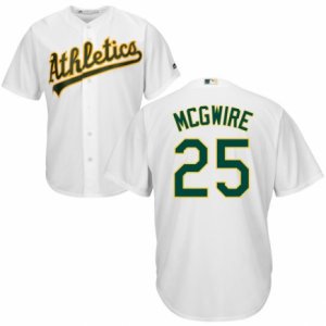Men\'s Majestic Oakland Athletics #25 Mark McGwire Authentic White Home Cool Base MLB Jersey