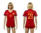 Women Spain #21 Nolito Red Home Soccer Country Jersey