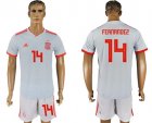 Spain 14 FERNANDEZ Away 2018 FIFA World Cup Soccer Jersey