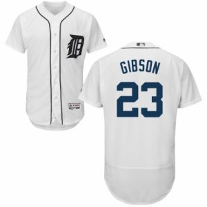 Men\'s Majestic Detroit Tigers #23 Kirk Gibson White Flexbase Authentic Collection MLB Jersey