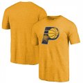 Indiana Pacers Fanatics Branded Gold Distressed Logo Tri-Blend T-Shirt