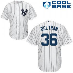 Men\'s Majestic New York Yankees #36 Carlos Beltran Replica White Home MLB Jersey