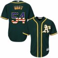 Mens Majestic Oakland Athletics #54 Sonny Gray Authentic Green USA Flag Fashion MLB Jersey
