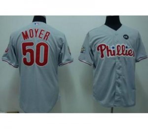 mlb philadelphia phillies #50 moyer 2009 world series grey