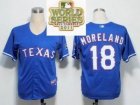 2011 world series mlb Texas Rangers #18 Mitch Moreland Blue