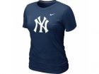 Women MLB New York Yankees Heathered D.Blue Nike Blended T-Shirt