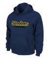 Pittsburgh Steelers Authentic font Pullover Hoodie D.Blue