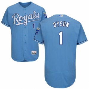 Men\'s Majestic Kansas City Royals #1 Jarrod Dyson Light Blue Flexbase Authentic Collection MLB Jersey