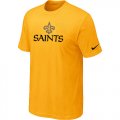 Nike New Orleans Saints Authentic Logo T-Shirt Yellow
