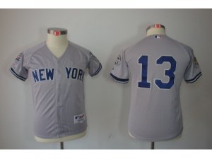 Youth New York Yankees #13 Alex Rodriguez Grey jerseys(2009 Logo WS 09 Champions Pat)