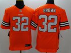 Nike Cleveland Browns #32 Jim Brown Orange Orange Jerseys(Elite)