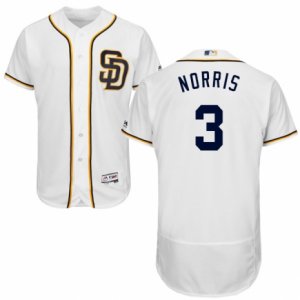 Men\'s Majestic San Diego Padres #3 Derek Norris White Flexbase Authentic Collection MLB Jersey