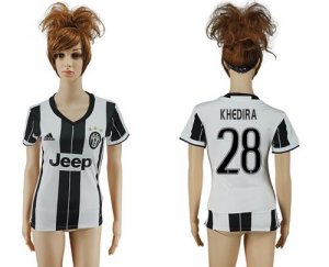 Womens Juventus #28 Khedira Home Soccer Club Jersey