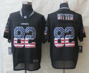 Nike Dallas cowboys #82 Witten Black Jerseys(USA Flag Fashion Elite)