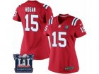Womens Nike New England Patriots #15 Chris Hogan Red Alternate Super Bowl LI Champions NFL Jersey