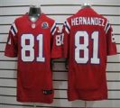 Nike Patriots #81 Aaron Hernandez Red With Hall of Fame 50th Patch NFL Elite Jersey