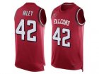 Mens Nike Atlanta Falcons #42 Duke Riley Limited Red Player Name & Number Tank Top NFL Jersey