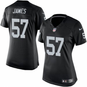 Women\'s Nike Oakland Raiders #57 Cory James Limited Black Team Color NFL Jersey