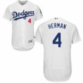 Men's Majestic Los Angeles Dodgers #4 Babe Herman White Flexbase Authentic Collection MLB Jersey