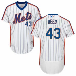 Men\'s Majestic New York Mets #43 Addison Reed White Royal Flexbase Authentic Collection MLB Jersey