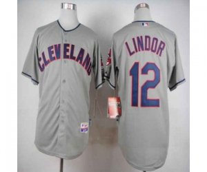 mlb jerseys cleveland indians #12 lindor grey