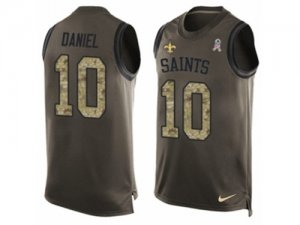 Mens Nike New Orleans Saints #10 Chase Daniel Limited Green Salute to Service Tank Top NFL Jersey